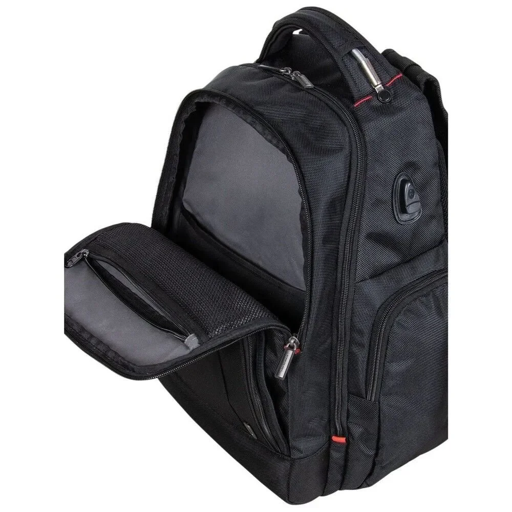 Kenneth Cole Reaction Black Backpack with Red Accents, travel bag